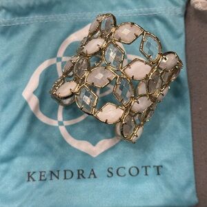 Kendra Scott Gold and White Mosaic Paley Cuff Bracelet
